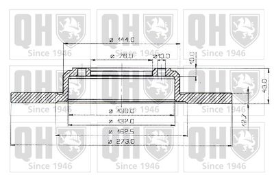 Тормозной диск QUINTON HAZELL BDC1064 для PEUGEOT 504