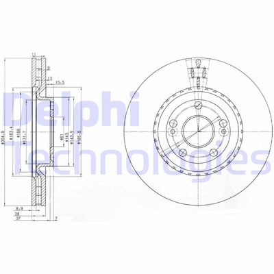 DELPHI BG3685 Тормозные диски  для RENAULT ESPACE III (JE0_) 3.0 V6 24V (JE0G, JE0R)