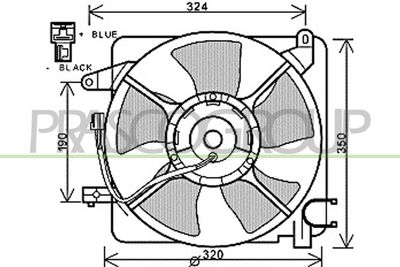 PRASCO DW324F001 Вентилятор системы охлаждения двигателя  для CHEVROLET  (Шевроле Спарk)