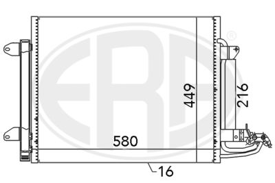 Конденсатор, кондиционер ERA 667054 для VW CADDY
