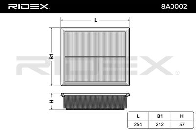 въздушен филтър RIDEX 8A0002