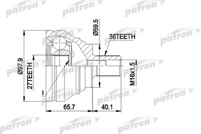 Шарнирный комплект, приводной вал PATRON PCV1463 для VW CADDY