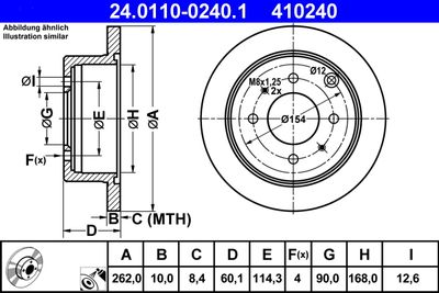 Тормозной диск ATE 24.0110-0240.1 для MITSUBISHI SANTAMO