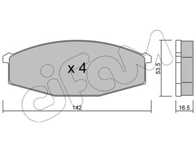 Комплект тормозных колодок, дисковый тормоз 822-110-0