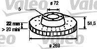 Тормозной диск VALEO 186103 для ALFA ROMEO 90