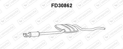 Средний глушитель выхлопных газов VENEPORTE FD30862 для FORD SCORPIO