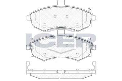 Комплект тормозных колодок, дисковый тормоз ICER 181643 для HYUNDAI MATRIX