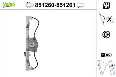 стъклоподемник VALEO 851261