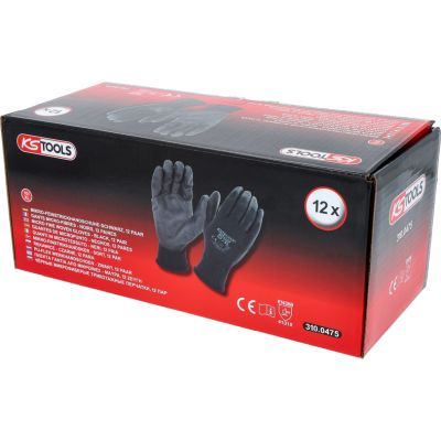 Ks Tools - Mikrojemné pletené rukavice XL (10) 12 párov