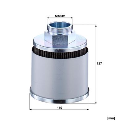 Hydraulisch filter (patroon) past: CASE IH 1135, 1145, 1155, 1170, 1190, 1195, 120, 130, 140, 150, 160, 170, 175, 195  CASE-STEYR CVT 120, CVT 130, CVT 150, CVT 170, CVT 6145, CVT 6150, CVT 6160