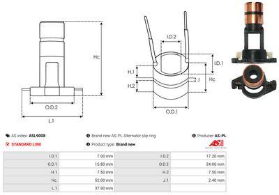 COLECTOR ALTERNATOR AS-PL ASL9008 2