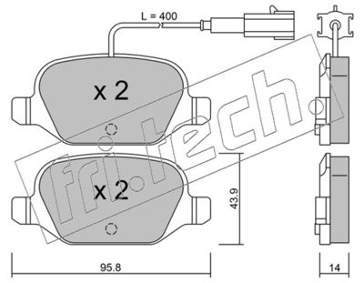 Sada brzdových destiček, kotoučová brzda fri.tech. 333.3