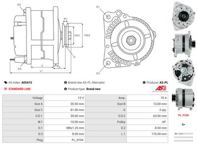 GENERATOR / ALTERNATOR AS-PL A0541S 5