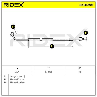 спирачен маркуч RIDEX 83B1296