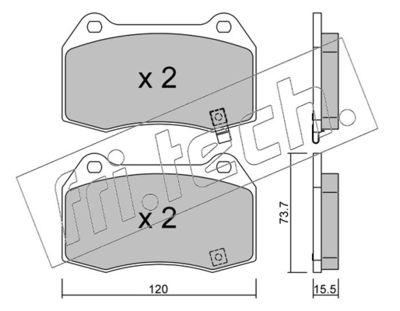fri.tech. 754.0 Тормозные колодки и сигнализаторы для NISSAN 350Z Roadster (Z33) 3.5 fri.tech. 754.0 Тормозные колодки и сигнализаторы для NISSAN 350Z Roadster (Z33) 3.5