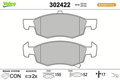BREMSBELAGSATZ SCHEIBENBREMSE