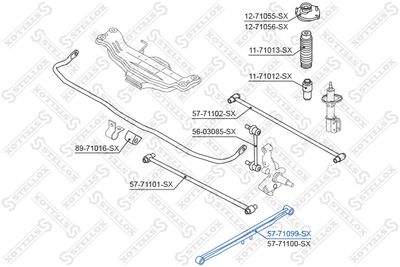 носач, окачване на колелата STELLOX 57-71099-SX