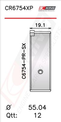 Черупка на биелен лагер KING CR6754XP.026