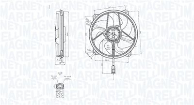 Вентилятор, охлаждение двигателя MAGNETI MARELLI 069422839010 для CITROËN DS5
