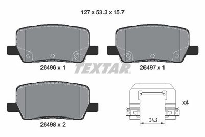 Комплект тормозных колодок, дисковый тормоз TEXTAR 2649601 для TESLA MODEL S	