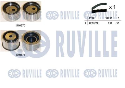 RUVILLE 550411 Комплект ГРМ  для MITSUBISHI PROUDIA/DIGNITY (Митсубиши Проудиа/дигнит)