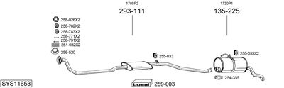 Układ wydechowy BOSAL SYS11653