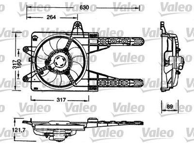 VALEO 698178 Вентилятор системы охлаждения двигателя  для LANCIA Y (Лансиа )