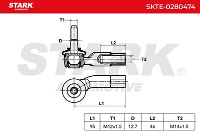 накрайник на напречна кормилна щанга STARK SKTE-0280474
