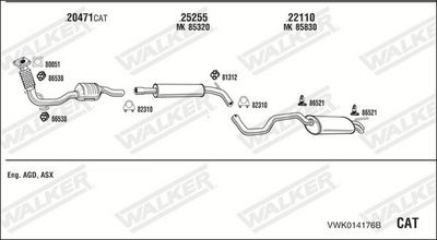 Изпускателна система WALKER VWK014176B