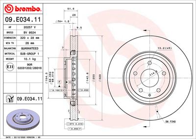 Bromsskiva BREMBO 09.E034.11