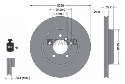 спирачен диск PAGID 50318NHC