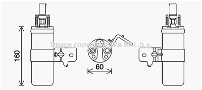 Осушитель, кондиционер AVA QUALITY COOLING FDD650 для FORD FIESTA