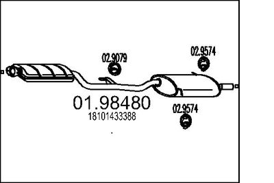 MTS 01.98480 Глушитель выхлопных газов  для BMW Z3 (Бмв З3)