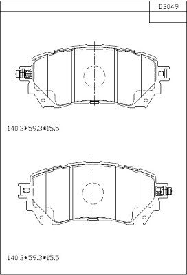 ASIMCO KD3049 Тормозные колодки и сигнализаторы  для MAZDA 6 универсал (GJ, GL) 2.2 D