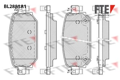 Комплект тормозных колодок, дисковый тормоз FTE BL2881A1 для MAZDA CX-3