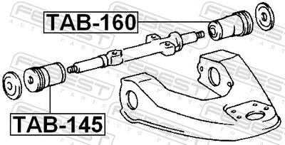 Mounting, control/trailing arm TAB-160