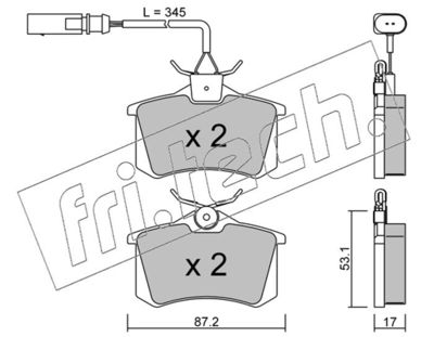 fri.tech. 102.6 Тормозные колодки и сигнализаторы для AUDI A4 B5 Avant (8D5) RS4 quattro