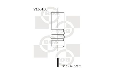BGA V163100 Клапан выпускной  для OPEL GT (Опель Гт)