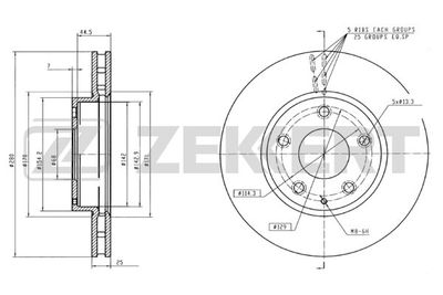 Тормозной диск ZEKKERT BS-6010 для MAZDA CX-3
