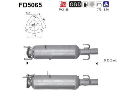 Filtr sadzy / filtr cząstek stałych, układ wydechowy AS 1367589080