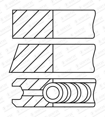 Комплект поршневых колец GOETZE ENGINE 08-432000-00 для HYUNDAI GALLOPER