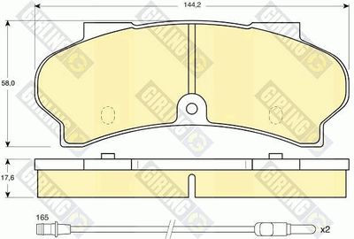 Комплект тормозных колодок, дисковый тормоз GIRLING 6103973 для PEUGEOT J9