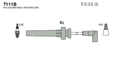 Комплект проводов зажигания TESLA T111B для CHRYSLER STRATUS