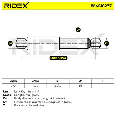 амортисьор RIDEX 854S18277