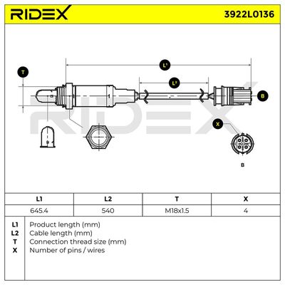 ламбда-сонда RIDEX 3922L0136