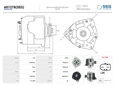 Alternátor AS-PL A01278(SEG)