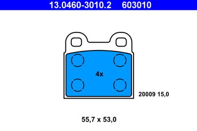 Комплект тормозных колодок, дисковый тормоз ATE 13.0460-3010.2 для VOLVO 66