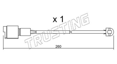 Styk ostrzegawczy, zużycie okładzin hamulcowych TRUSTING SU.074