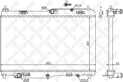 Радиатор, охлаждение двигателя STELLOX 10-25410-SX для FORD FIESTA