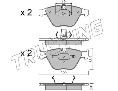 Zestaw klocków hamulcowych, hamulce tarczowe TRUSTING 574.0